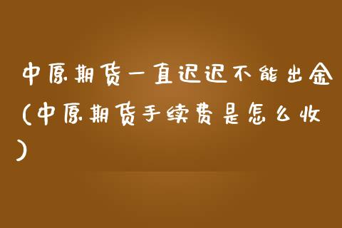 中原期货一直迟迟不能出金(中原期货手续费是怎么收)_https://www.qianjuhuagong.com_期货行情_第1张