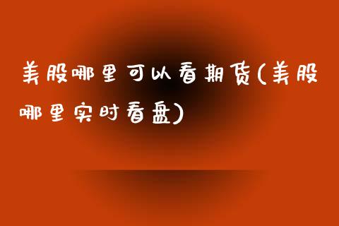 美股哪里可以看期货(美股哪里实时看盘)_https://www.qianjuhuagong.com_期货平台_第1张