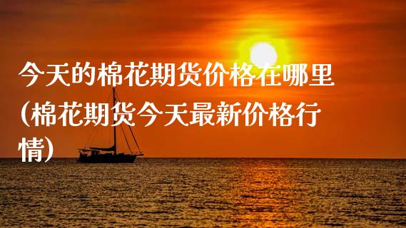 今天的棉花期货价格在哪里(棉花期货今天最新价格行情)_https://www.qianjuhuagong.com_期货开户_第1张