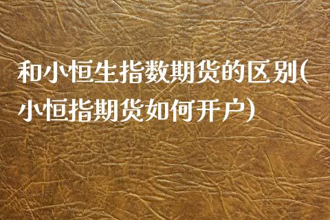 和小恒生指数期货的区别(小恒指期货如何开户)_https://www.qianjuhuagong.com_期货开户_第1张