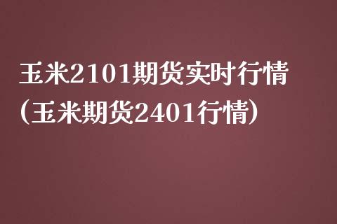 玉米2101期货实时行情(玉米期货2401行情)_https://www.qianjuhuagong.com_期货开户_第1张