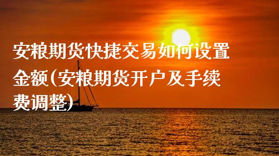 安粮期货快捷交易如何设置金额(安粮期货开户及手续费调整)_https://www.qianjuhuagong.com_期货直播_第1张