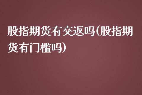 股指期货有交返吗(股指期货有门槛吗)_https://www.qianjuhuagong.com_期货开户_第1张