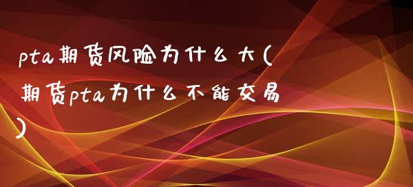 pta期货风险为什么大(期货pta为什么不能交易)_https://www.qianjuhuagong.com_期货开户_第1张