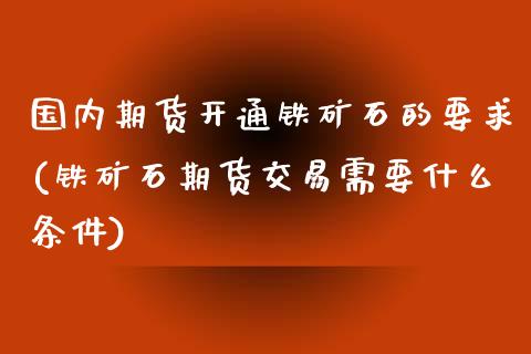 国内期货开通铁矿石的要求(铁矿石期货交易需要什么条件)_https://www.qianjuhuagong.com_期货行情_第1张