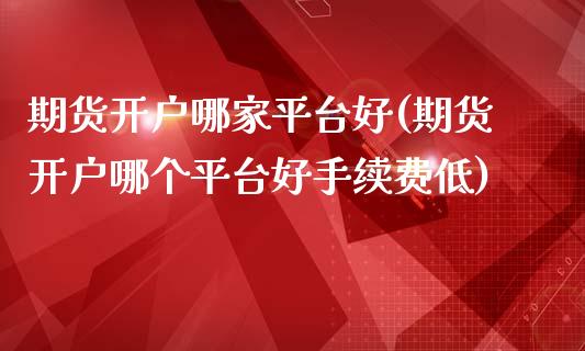 期货开户哪家平台好(期货开户哪个平台好手续费低)_https://www.qianjuhuagong.com_期货百科_第1张