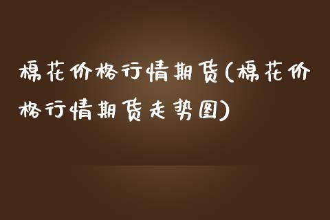 棉花价格行情期货(棉花价格行情期货走势图)_https://www.qianjuhuagong.com_期货平台_第1张