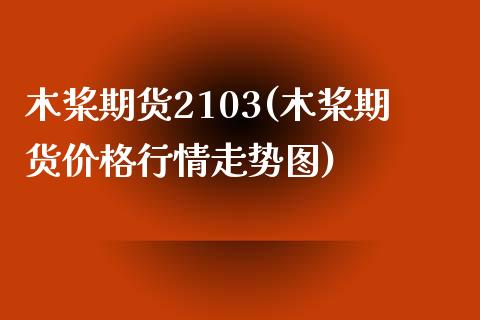 木桨期货2103(木桨期货价格行情走势图)_https://www.qianjuhuagong.com_期货平台_第1张