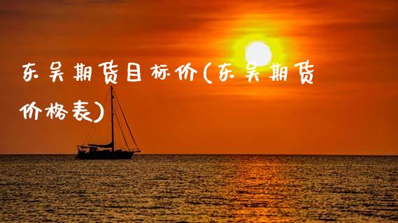 东吴期货目标价(东吴期货价格表)_https://www.qianjuhuagong.com_期货百科_第1张