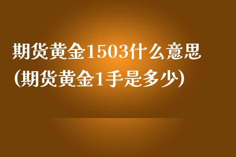 期货黄金1503什么意思(期货黄金1手是多少)_https://www.qianjuhuagong.com_期货直播_第1张