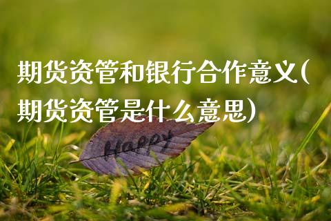 期货资管和银行合作意义(期货资管是什么意思)_https://www.qianjuhuagong.com_期货百科_第1张