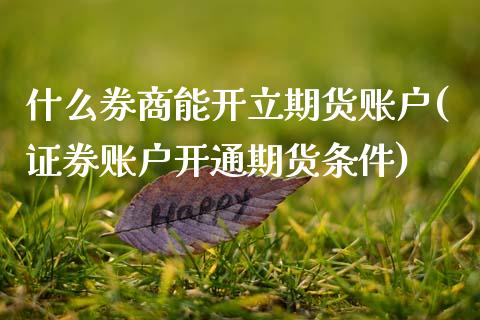 什么券商能开立期货账户(证券账户开通期货条件)_https://www.qianjuhuagong.com_期货开户_第1张