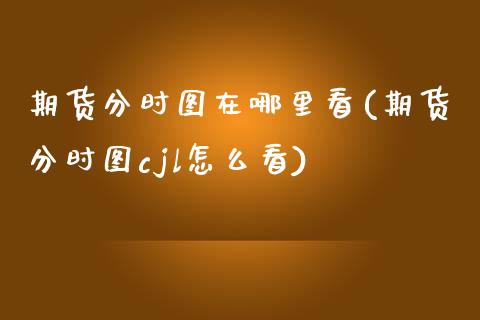 期货分时图在哪里看(期货分时图cjl怎么看)_https://www.qianjuhuagong.com_期货直播_第1张