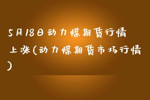 5月18日动力煤期货行情上涨(动力煤期货市场行情)_https://www.qianjuhuagong.com_期货开户_第1张