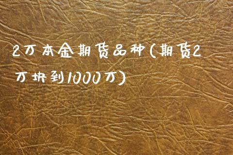 2万本金期货品种(期货2万块到1000万)_https://www.qianjuhuagong.com_期货开户_第1张