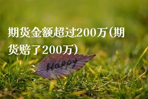 期货金额超过200万(期货赔了200万)_https://www.qianjuhuagong.com_期货开户_第1张