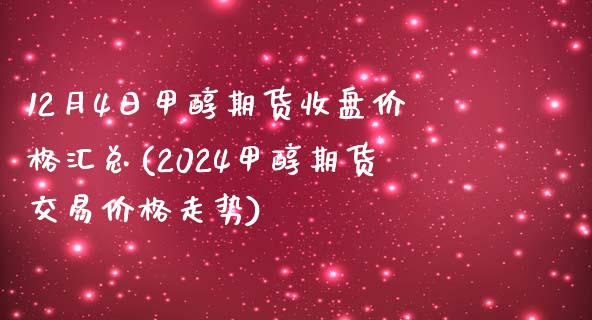 12月4日甲醇期货收盘价格汇总(2024甲醇期货交易价格走势)_https://www.qianjuhuagong.com_期货开户_第1张