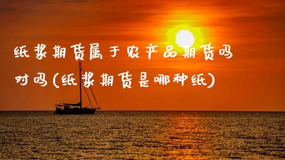 纸浆期货属于农产品期货吗对吗(纸浆期货是哪种纸)_https://www.qianjuhuagong.com_期货行情_第1张