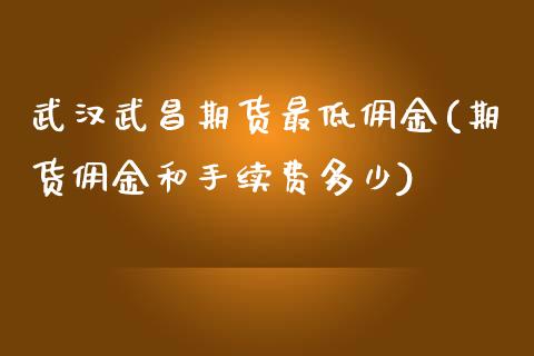 武汉武昌期货最低佣金(期货佣金和手续费多少)_https://www.qianjuhuagong.com_期货行情_第1张