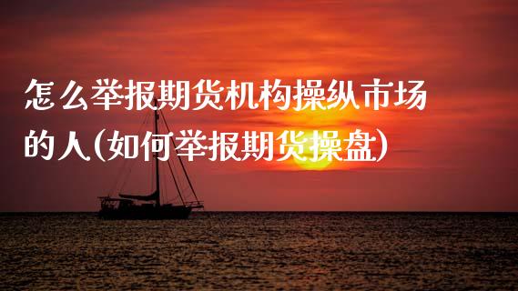 怎么举报期货机构操纵市场的人(如何举报期货操盘)_https://www.qianjuhuagong.com_期货平台_第1张