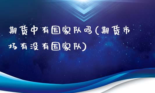 期货中有国家队吗(期货市场有没有国家队)_https://www.qianjuhuagong.com_期货直播_第1张