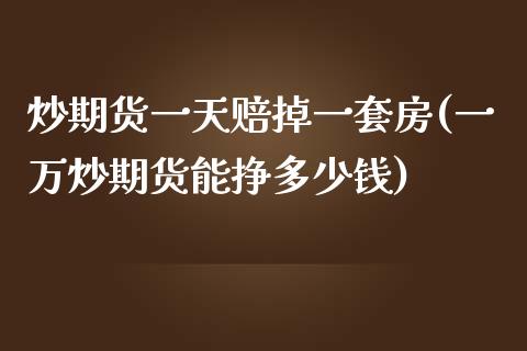 炒期货一天赔掉一套房(一万炒期货能挣多少钱)_https://www.qianjuhuagong.com_期货行情_第1张