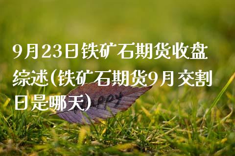 9月23日铁矿石期货收盘综述(铁矿石期货9月交割日是哪天)_https://www.qianjuhuagong.com_期货百科_第1张