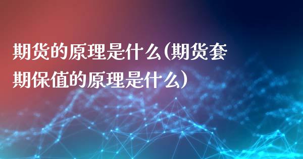 期货的原理是什么(期货套期保值的原理是什么)_https://www.qianjuhuagong.com_期货平台_第1张