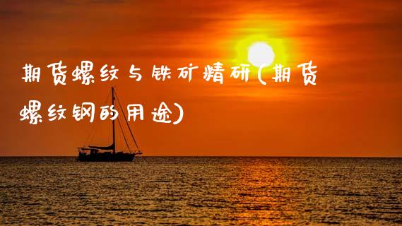 期货螺纹与铁矿精研(期货螺纹钢的用途)_https://www.qianjuhuagong.com_期货百科_第1张