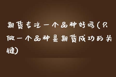 期货专注一个品种好吗(只做一个品种是期货成功的关键)_https://www.qianjuhuagong.com_期货平台_第1张