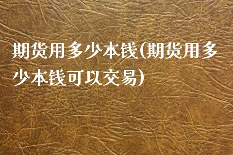 期货用多少本钱(期货用多少本钱可以交易)_https://www.qianjuhuagong.com_期货开户_第1张