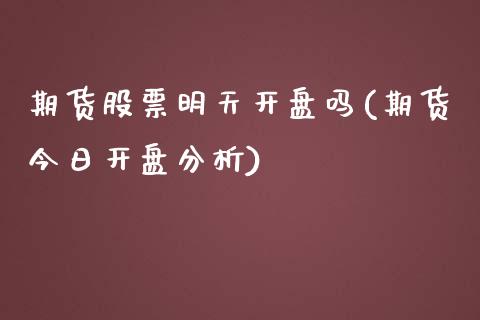 期货股票明天开盘吗(期货今日开盘分析)_https://www.qianjuhuagong.com_期货平台_第1张