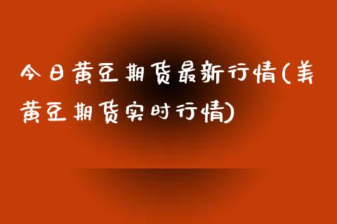 今日黄豆期货最新行情(美黄豆期货实时行情)_https://www.qianjuhuagong.com_期货平台_第1张