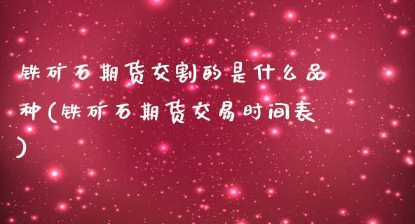 铁矿石期货交割的是什么品种(铁矿石期货交易时间表)_https://www.qianjuhuagong.com_期货直播_第1张