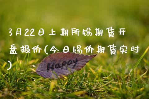 3月22日上期所锡期货开盘报价(今日锡价期货实时)_https://www.qianjuhuagong.com_期货平台_第1张