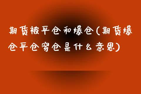 期货被平仓和爆仓(期货爆仓平仓穿仓是什么意思)_https://www.qianjuhuagong.com_期货开户_第1张