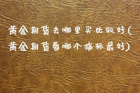 黄金期货去哪里买比较好(黄金期货看哪个指标最好)_https://www.qianjuhuagong.com_期货直播_第1张