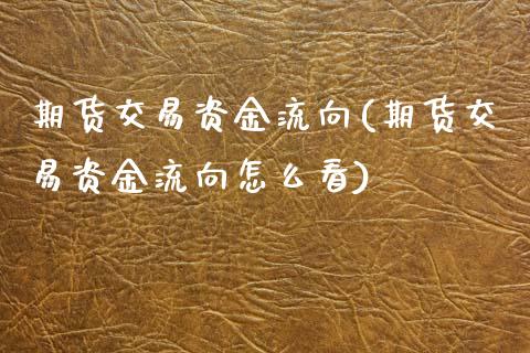 期货交易资金流向(期货交易资金流向怎么看)_https://www.qianjuhuagong.com_期货直播_第1张