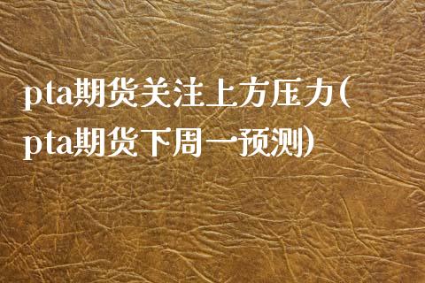 pta期货关注上方压力(pta期货下周一预测)_https://www.qianjuhuagong.com_期货开户_第1张