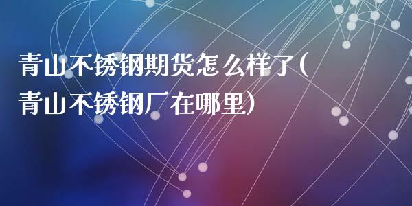 青山不锈钢期货怎么样了(青山不锈钢厂在哪里)_https://www.qianjuhuagong.com_期货百科_第1张