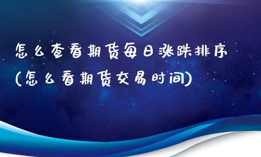 怎么查看期货每日涨跌排序(怎么看期货交易时间)_https://www.qianjuhuagong.com_期货直播_第1张