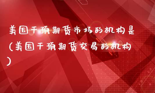 美国干预期货市场的机构是(美国干预期货交易的机构)_https://www.qianjuhuagong.com_期货百科_第1张