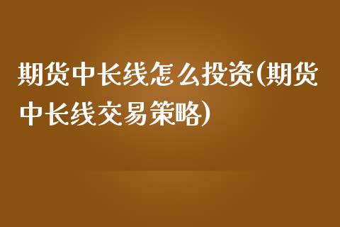 期货中长线怎么投资(期货中长线交易策略)_https://www.qianjuhuagong.com_期货直播_第1张