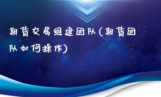 期货交易组建团队(期货团队如何操作)_https://www.qianjuhuagong.com_期货平台_第1张