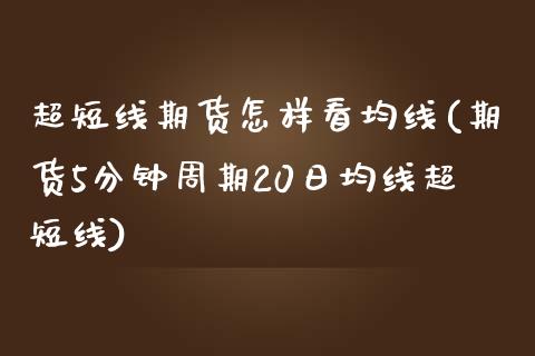 超短线期货怎样看均线(期货5分钟周期20日均线超短线)_https://www.qianjuhuagong.com_期货平台_第1张