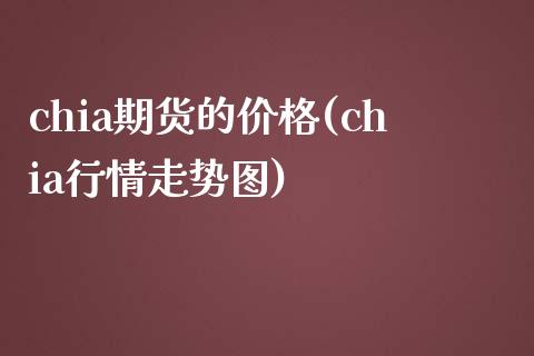 chia期货的价格(chia行情走势图)_https://www.qianjuhuagong.com_期货平台_第1张