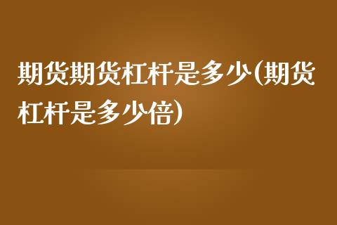 期货期货杠杆是多少(期货杠杆是多少倍)_https://www.qianjuhuagong.com_期货开户_第1张