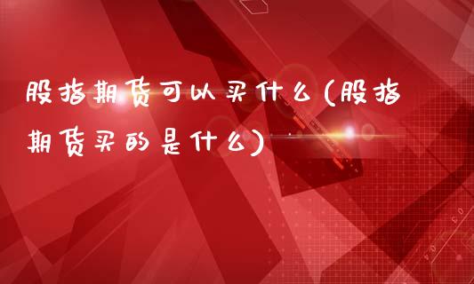 股指期货可以买什么(股指期货买的是什么)_https://www.qianjuhuagong.com_期货直播_第1张