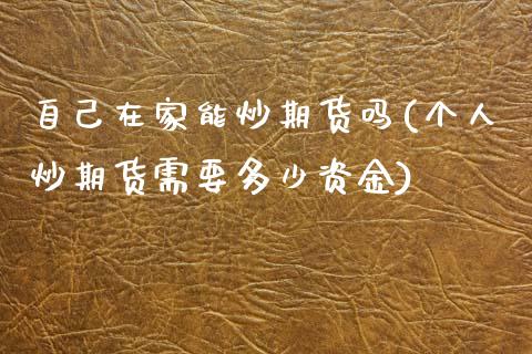 自己在家能炒期货吗(个人炒期货需要多少资金)_https://www.qianjuhuagong.com_期货平台_第1张