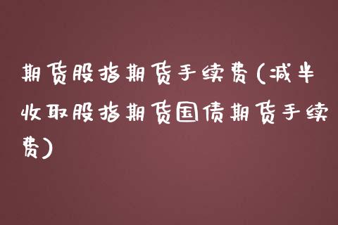 期货股指期货手续费(减半收取股指期货国债期货手续费)_https://www.qianjuhuagong.com_期货开户_第1张